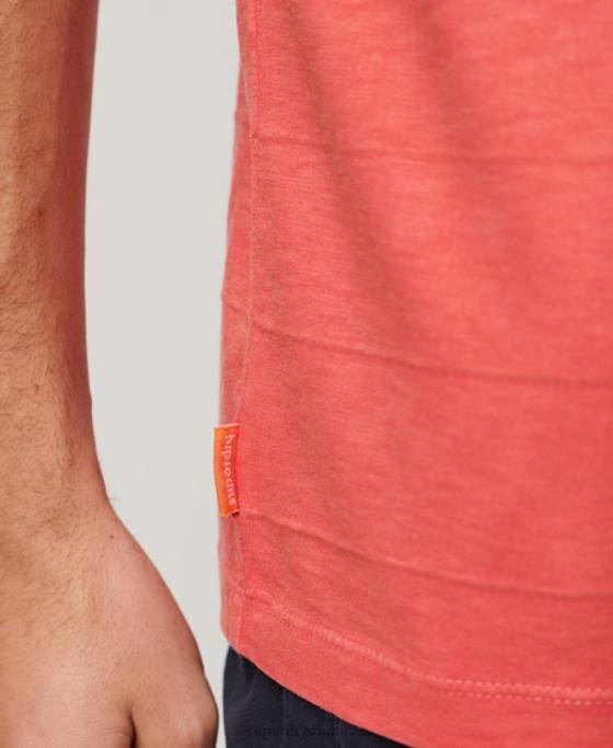 Superdry tricou cu textura vintage din bumbac organic îmbrăcăminte roz bărbați JX0Z31