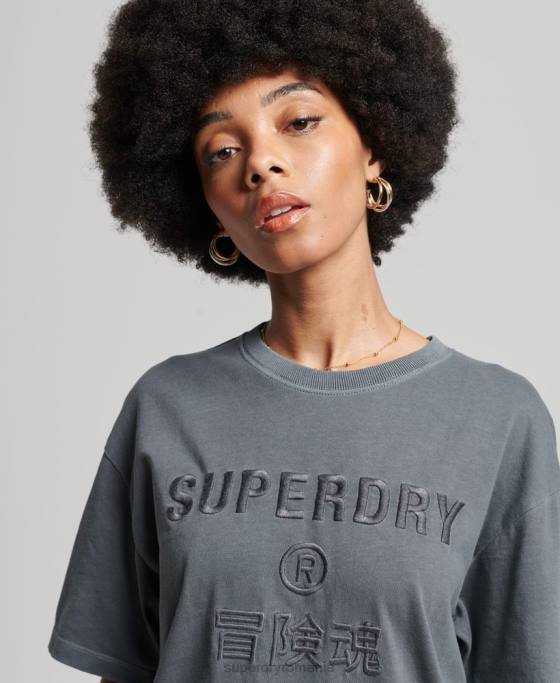Superdry tricou cu vopsea vestimentară cu logo cod îmbrăcăminte negru femei JX0Z2762