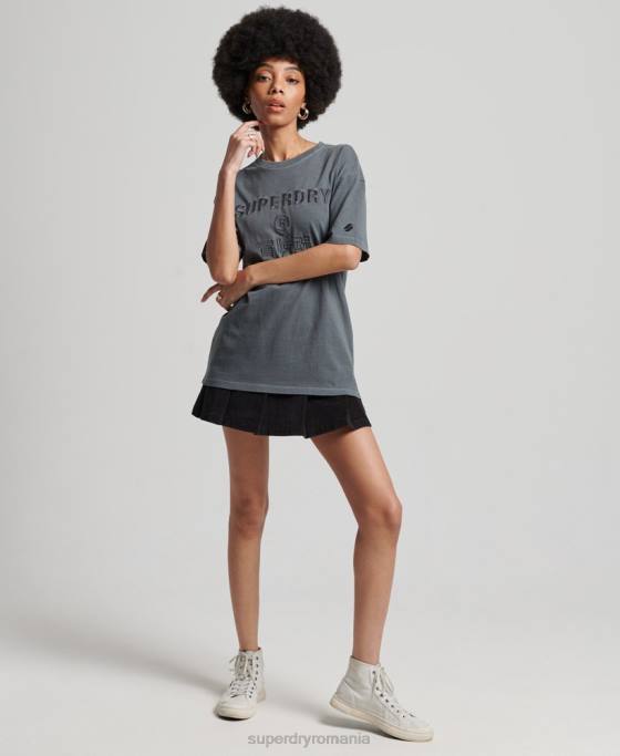 Superdry tricou cu vopsea vestimentară cu logo cod îmbrăcăminte negru femei JX0Z2762