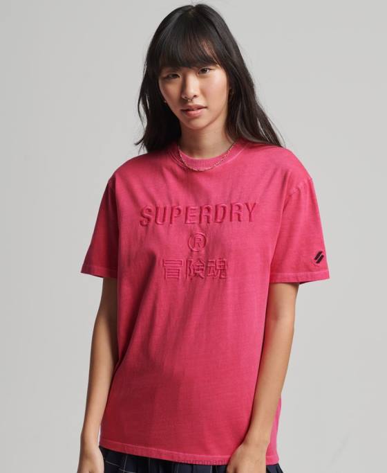 Superdry tricou cu vopsea vestimentară cu logo cod îmbrăcăminte roz femei JX0Z2772