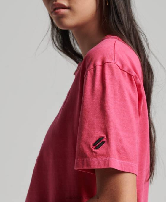 Superdry tricou cu vopsea vestimentară cu logo cod îmbrăcăminte roz femei JX0Z2772