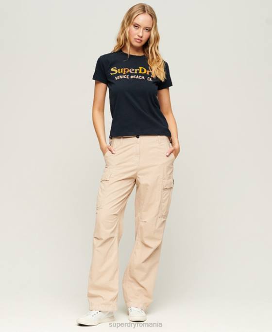 Superdry tricou curcubeu anii 90 îmbrăcăminte marina femei JX0Z2220