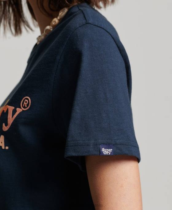 Superdry tricou curcubeu vintage îmbrăcăminte marina femei JX0Z2286