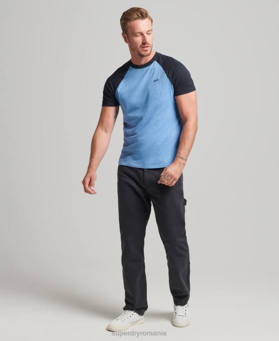Superdry tricou de baseball cu logo esențial din bumbac organic îmbrăcăminte albastru bărbați JX0Z4907