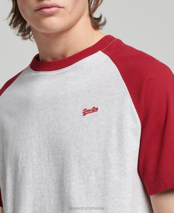 Superdry tricou de baseball cu logo esențial din bumbac organic îmbrăcăminte gri deschis bărbați JX0Z4816