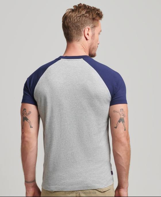 Superdry tricou de baseball cu logo esențial din bumbac organic îmbrăcăminte marina bărbați JX0Z4868