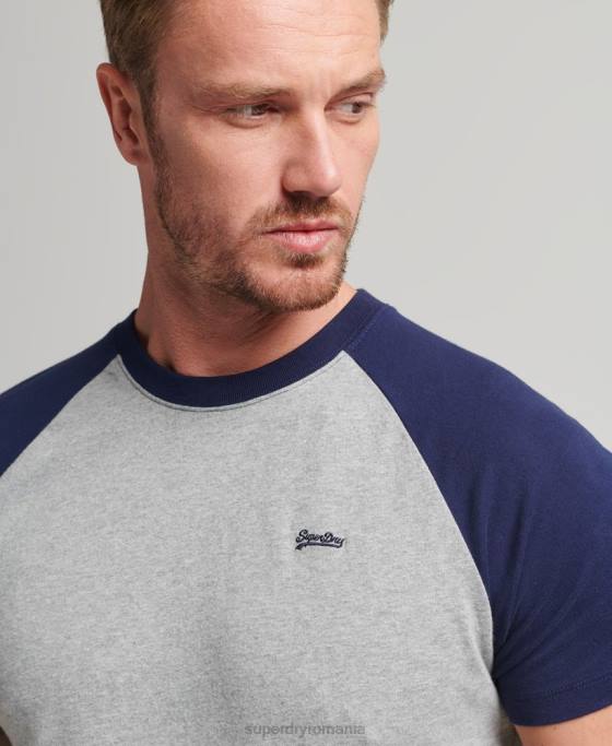 Superdry tricou de baseball cu logo esențial din bumbac organic îmbrăcăminte marina bărbați JX0Z4868