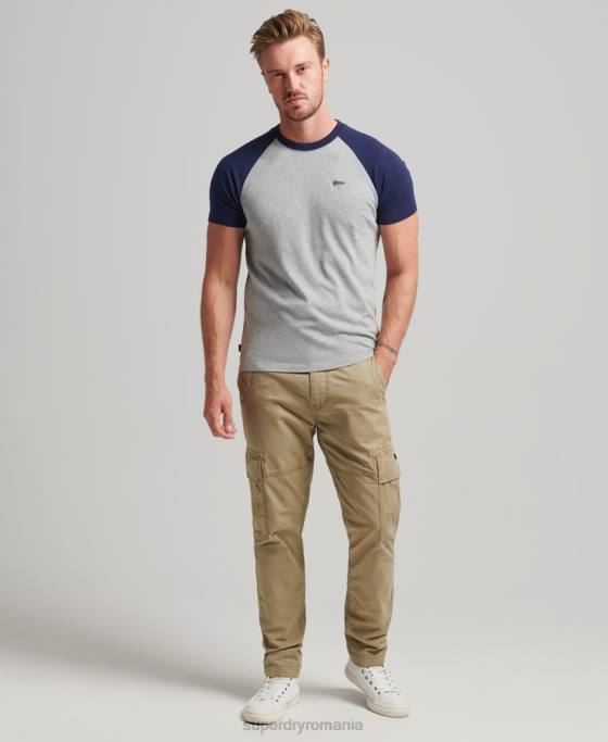 Superdry tricou de baseball cu logo esențial din bumbac organic îmbrăcăminte marina bărbați JX0Z4868
