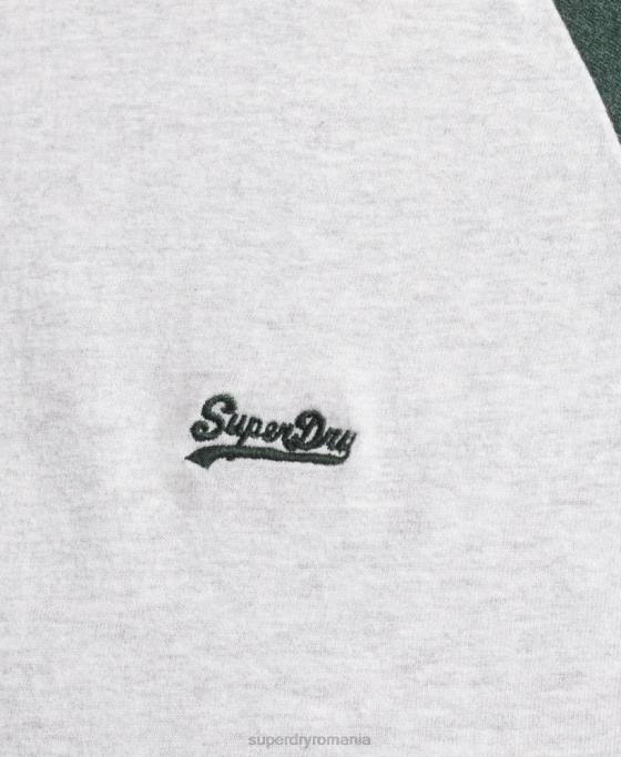 Superdry tricou de baseball cu logo esențial din bumbac organic îmbrăcăminte verde bărbați JX0Z4903