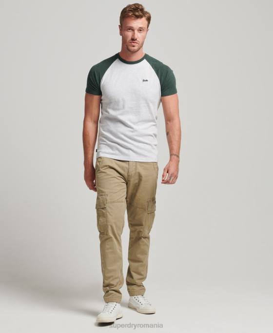 Superdry tricou de baseball cu logo esențial din bumbac organic îmbrăcăminte verde bărbați JX0Z4903