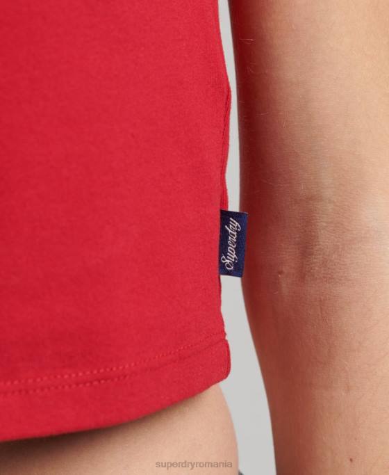 Superdry tricou de baseball decupat din bumbac organic îmbrăcăminte marina femei JX0Z6238