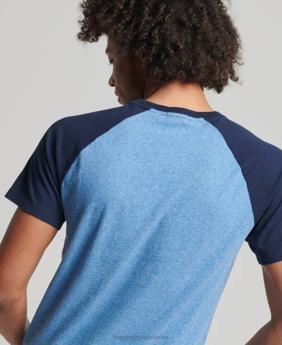Superdry tricou de baseball din bumbac organic îmbrăcăminte albastru bărbați JX0Z4924