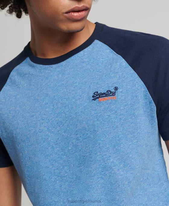 Superdry tricou de baseball din bumbac organic îmbrăcăminte albastru bărbați JX0Z4924