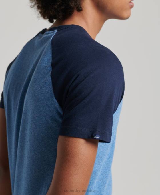 Superdry tricou de baseball din bumbac organic îmbrăcăminte albastru bărbați JX0Z4924