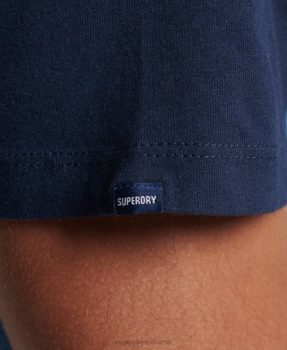 Superdry tricou de baseball din bumbac organic îmbrăcăminte albastru bărbați JX0Z4924