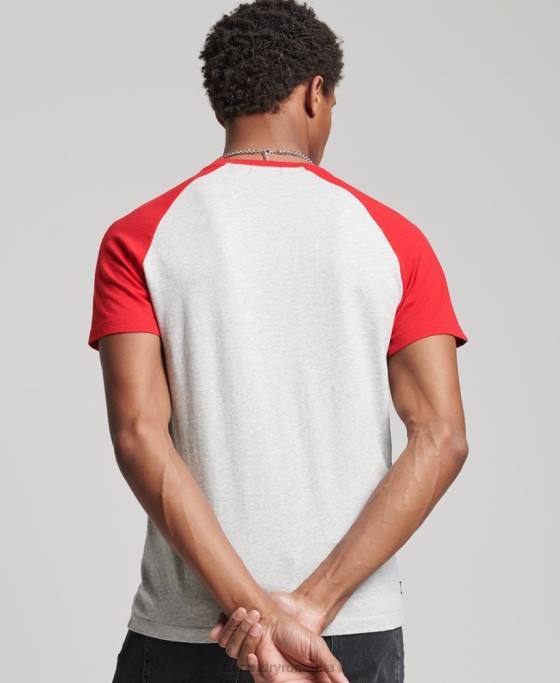 Superdry tricou de baseball din bumbac organic îmbrăcăminte gri deschis bărbați JX0Z4870