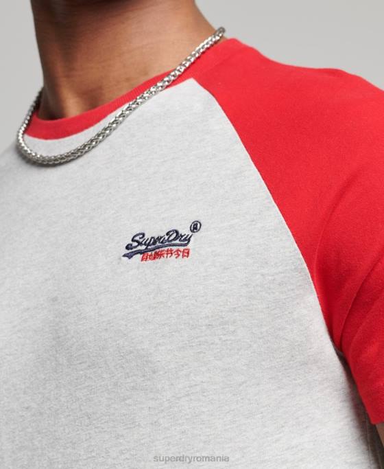 Superdry tricou de baseball din bumbac organic îmbrăcăminte gri deschis bărbați JX0Z4870