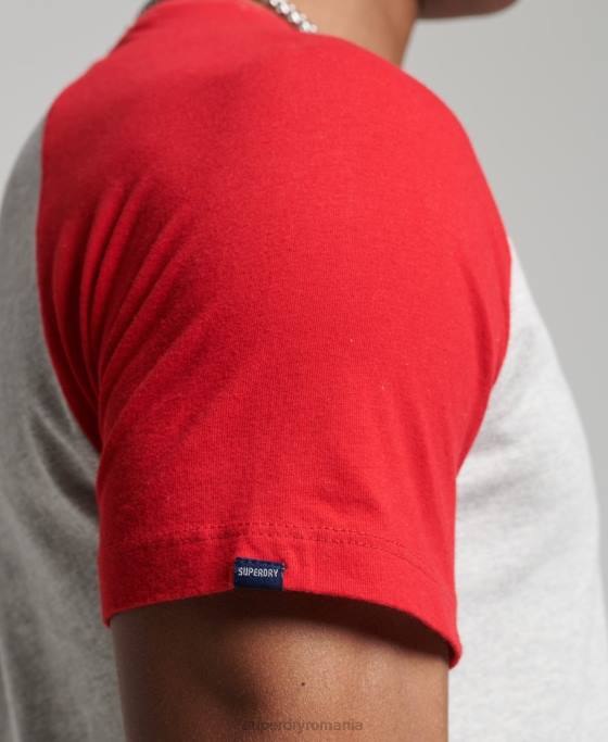 Superdry tricou de baseball din bumbac organic îmbrăcăminte gri deschis bărbați JX0Z4870