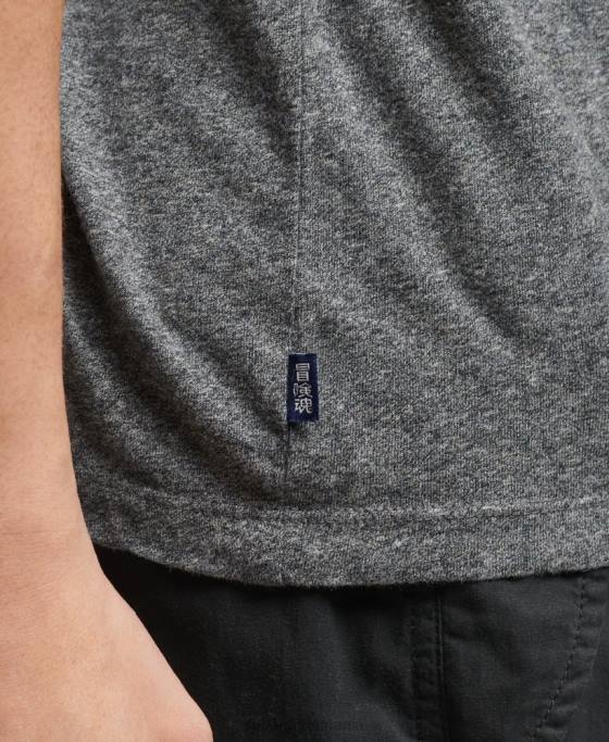 Superdry tricou de baseball din bumbac organic îmbrăcăminte gri inchis bărbați JX0Z4858