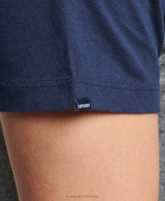 Superdry tricou de baseball din bumbac organic îmbrăcăminte gri inchis bărbați JX0Z4858