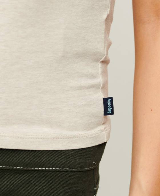 Superdry tricou de baseball pentru bebeluși îmbrăcăminte cremă femei JX0Z2096