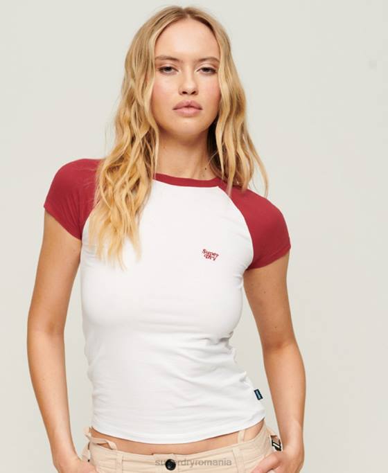 Superdry tricou de baseball pentru bebeluși îmbrăcăminte roșu femei JX0Z2278