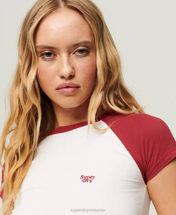 Superdry tricou de baseball pentru bebeluși îmbrăcăminte roșu femei JX0Z2278