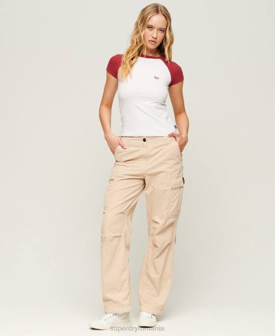 Superdry tricou de baseball pentru bebeluși îmbrăcăminte roșu femei JX0Z2278