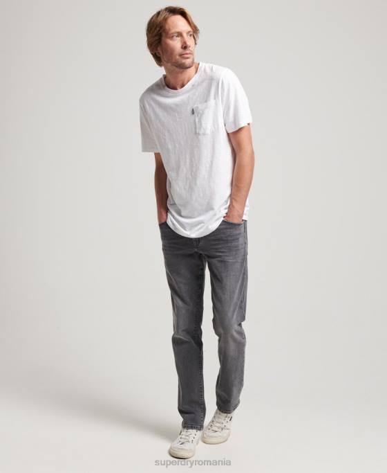 Superdry tricou de buzunar din bumbac organic îmbrăcăminte alb bărbați JX0Z4904