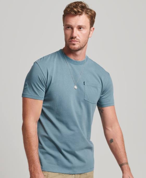 Superdry tricou de buzunar din bumbac organic îmbrăcăminte albastru bărbați JX0Z4814