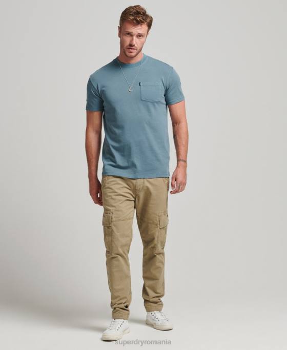 Superdry tricou de buzunar din bumbac organic îmbrăcăminte albastru bărbați JX0Z4814