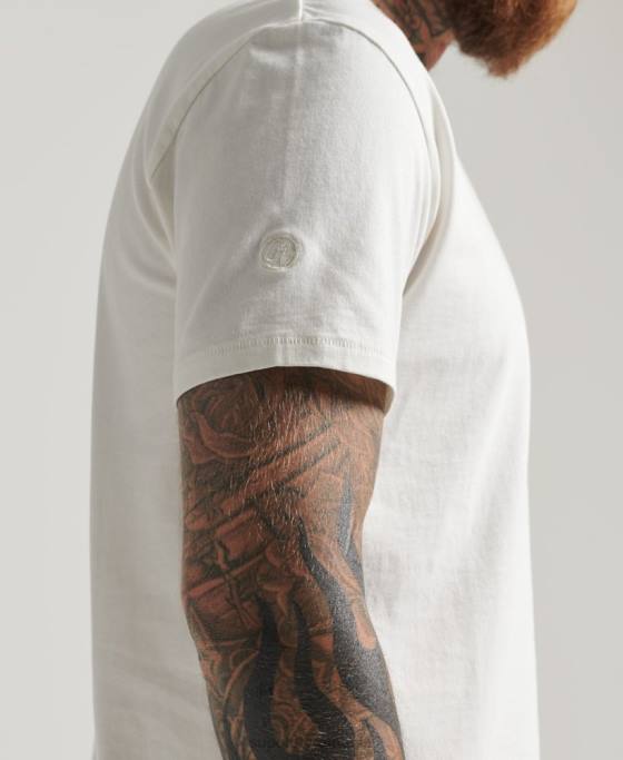 Superdry tricou de buzunar din bumbac organic îmbrăcăminte cremă bărbați JX0Z4798