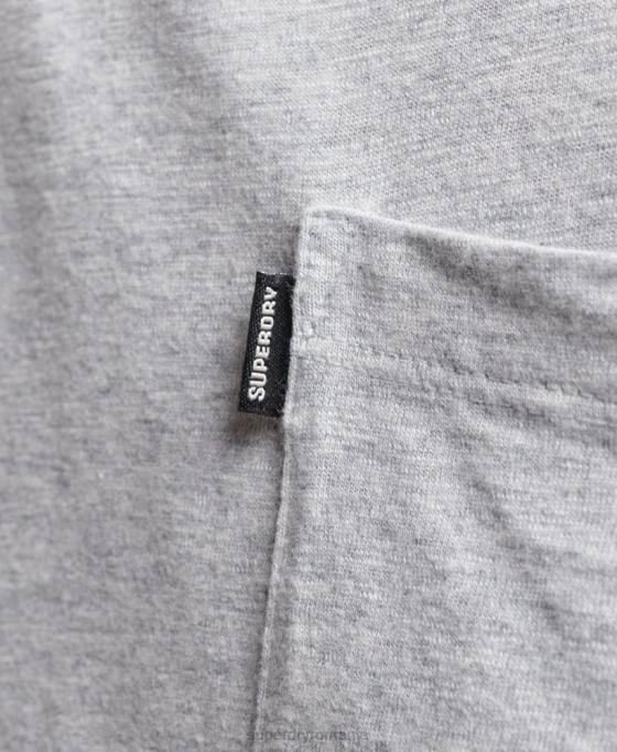Superdry tricou de buzunar din bumbac organic îmbrăcăminte gri deschis bărbați JX0Z4800