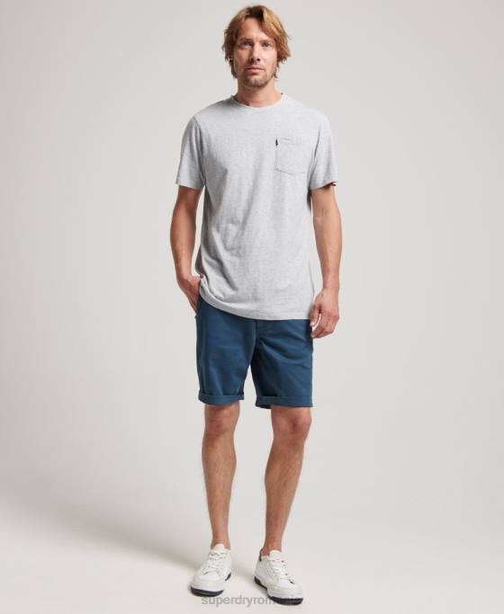 Superdry tricou de buzunar din bumbac organic îmbrăcăminte gri deschis bărbați JX0Z4800