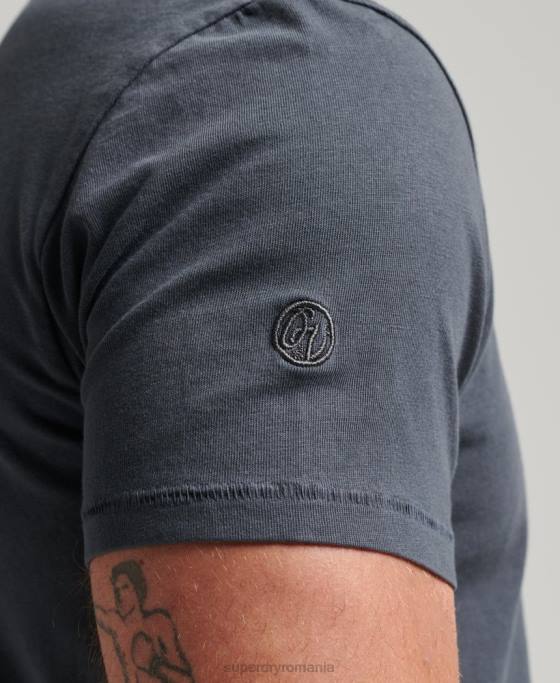 Superdry tricou de buzunar din bumbac organic îmbrăcăminte gri inchis bărbați JX0Z4938