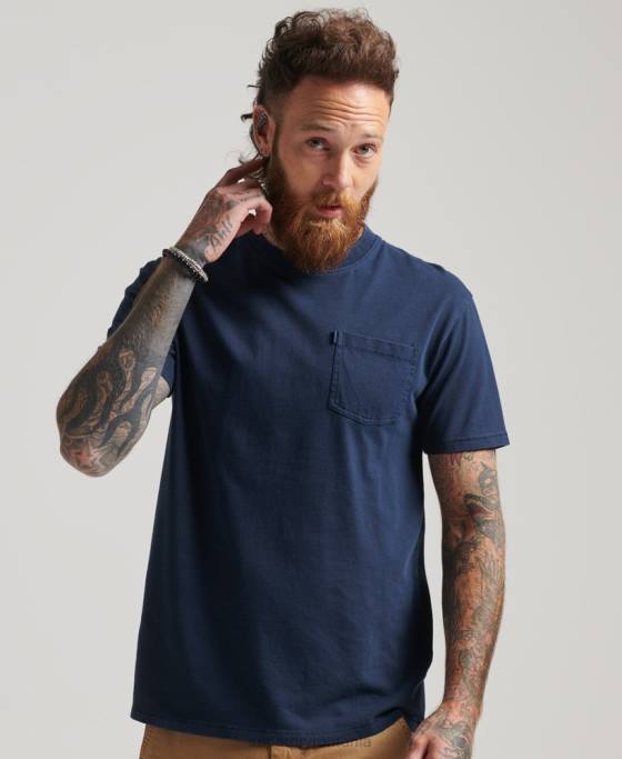 Superdry tricou de buzunar din bumbac organic îmbrăcăminte marina bărbați JX0Z4812