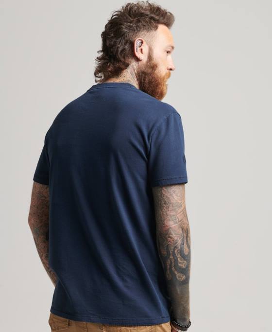 Superdry tricou de buzunar din bumbac organic îmbrăcăminte marina bărbați JX0Z4812