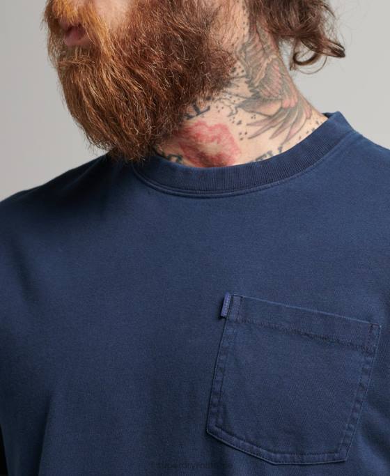 Superdry tricou de buzunar din bumbac organic îmbrăcăminte marina bărbați JX0Z4812