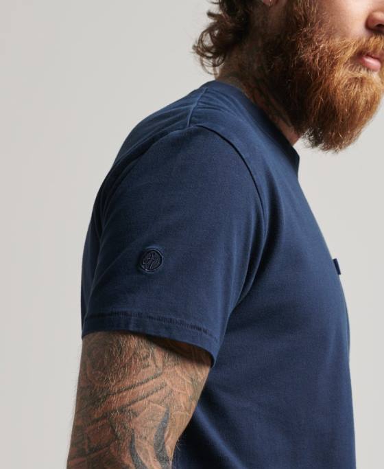 Superdry tricou de buzunar din bumbac organic îmbrăcăminte marina bărbați JX0Z4812