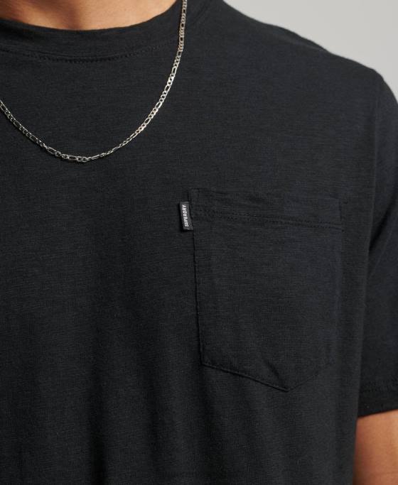 Superdry tricou de buzunar din bumbac organic îmbrăcăminte negru bărbați JX0Z4931