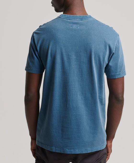 Superdry tricou de buzunar vintage din bumbac organic îmbrăcăminte albastru bărbați JX0Z4956