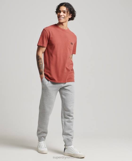 Superdry tricou de buzunar vintage din bumbac organic îmbrăcăminte maro bărbați JX0Z4864