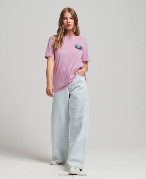 Superdry tricou de călătorie îmbrăcăminte roz femei JX0Z6192