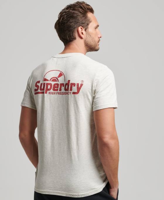 Superdry tricou de epocă pentru casa de discuri îmbrăcăminte gri bărbați JX0Z6359