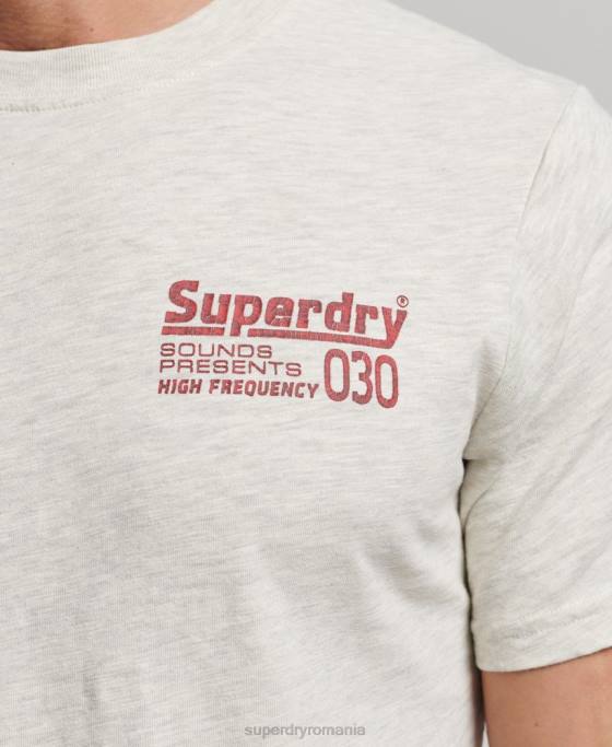 Superdry tricou de epocă pentru casa de discuri îmbrăcăminte gri bărbați JX0Z6359