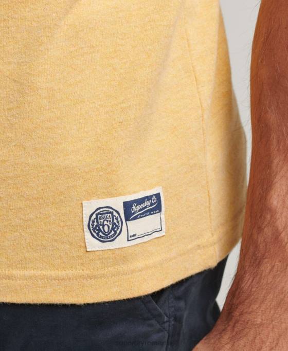 Superdry tricou de facultate în stil script vintage îmbrăcăminte galben bărbați JX0Z4922