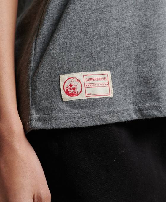 Superdry tricou de facultate în stil script vintage îmbrăcăminte gri femei JX0Z6258