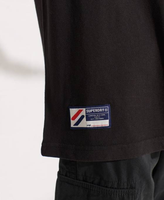 Superdry tricou de la facultatea orașului îmbrăcăminte negru femei JX0Z6741