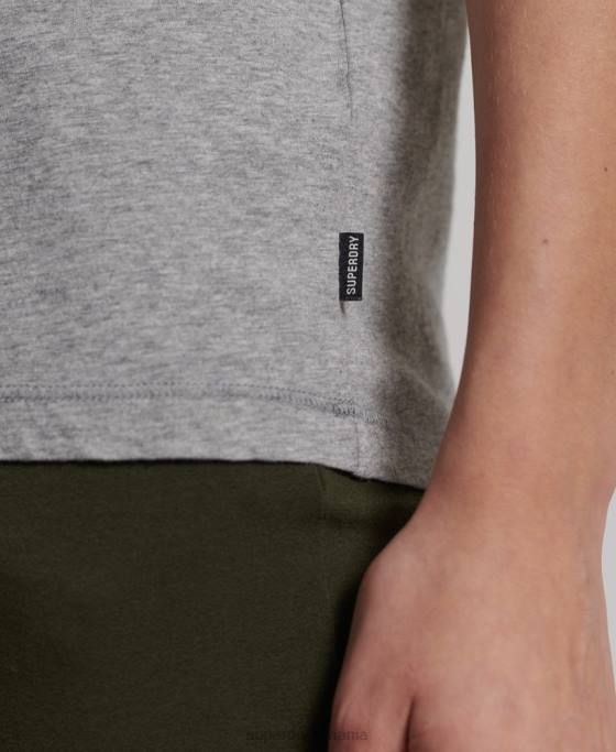 Superdry tricou de lounge din bumbac organic îmbrăcăminte gri femei JX0Z2848