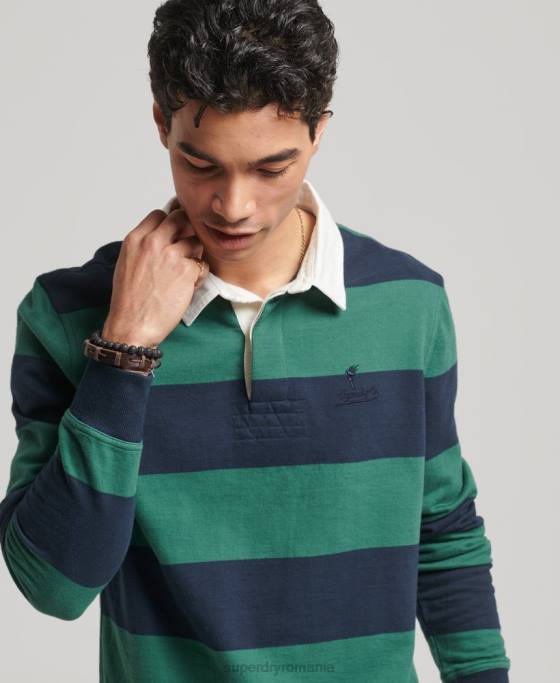 Superdry tricou de rugby cu mânecă lungă spălat îmbrăcăminte marina bărbați JX0Z239